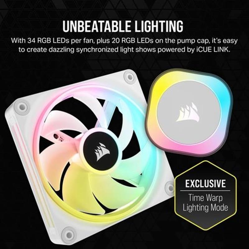 iCUE LINK H150i RGB Wht AIO 360mm Cooler