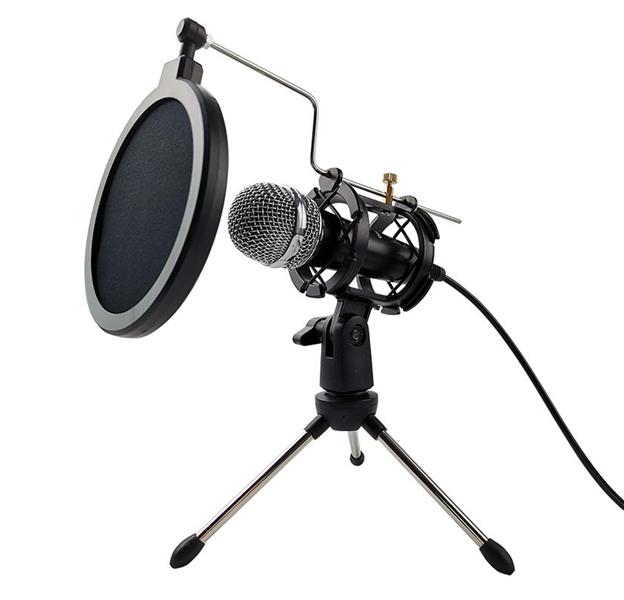 VARR Gaming Vloggin microphone scenic jack 3 5mm POP filter SHOCK basket tripod adapter