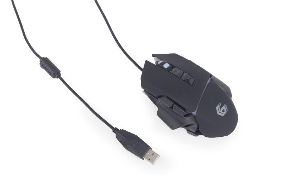Gembird Gaming muis USB programmeerbaar 600 - 4000 dpi instelbaar 7 color RGB led *USBAM