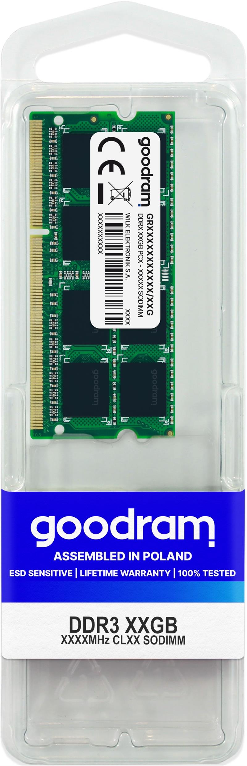 GOODRAM Essential SO-DIMM 4 GB PC12800 DDR3-L 1600 low-voltage 1 35V CL11 - single rank