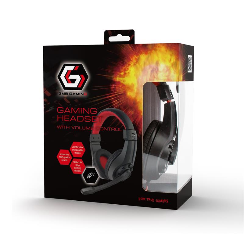 Gembird Gaming headset met microfoon grote comfortabele oorkussens en verstelbare hoofdband 20 - 20000 Hz 2 meter ***