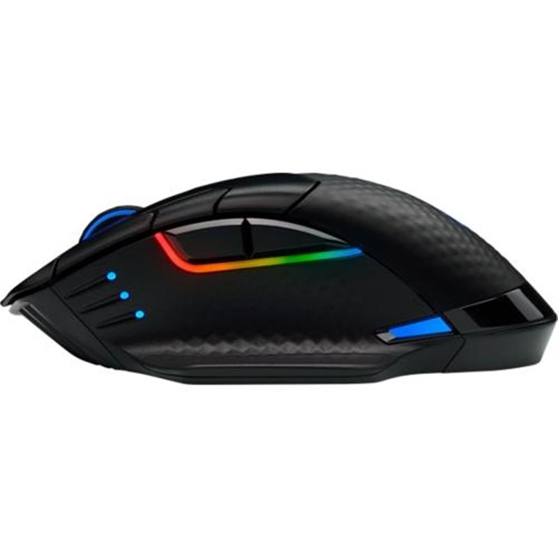 Corsair DARK CORE RGB PRO muis RF Wireless Bluetooth USB Type-A Optisch 18000 DPI Rechtshandig