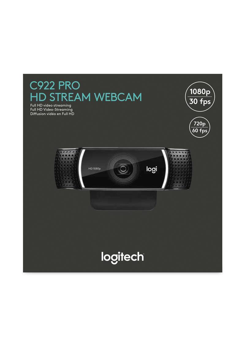 Logitech C922 webcam 1920 x 1080 Pixels USB Zwart