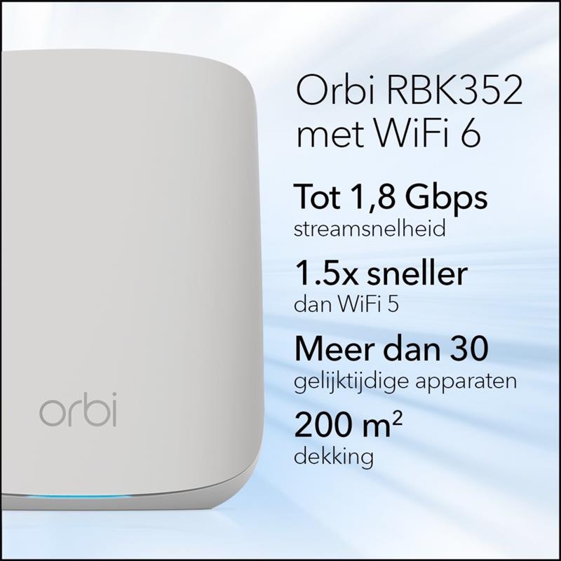 Netgear Orbi WiFi 6 1200 Mbit/s Wit