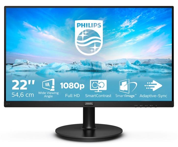 Philips V Line 221V8A/00 LED display 54,6 cm (21.5"") 1920 x 1080 Pixels Full HD Zwart