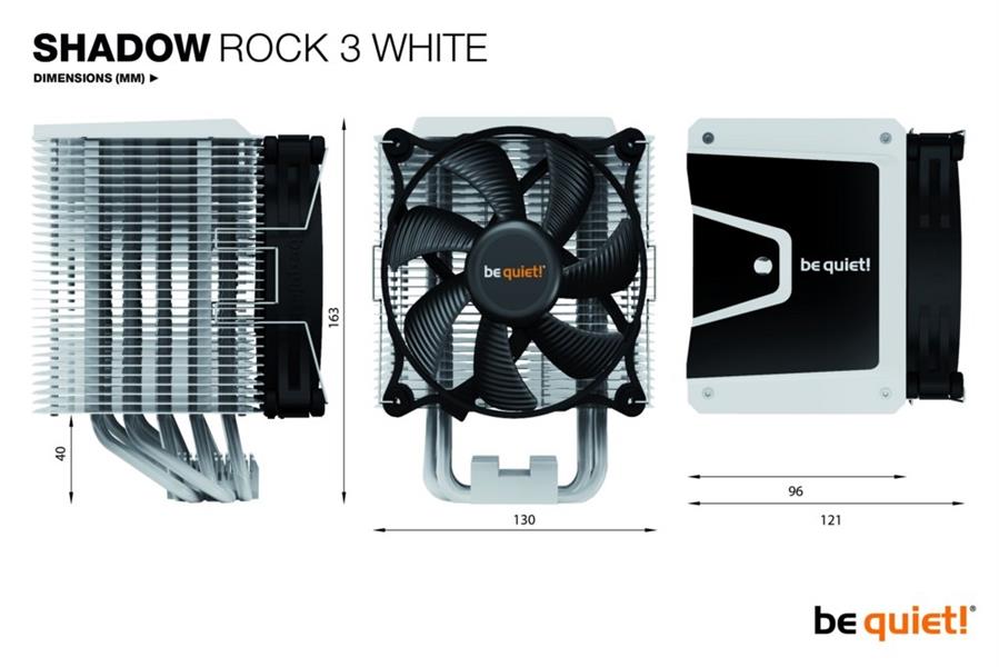 be quiet! Shadow Rock 3 White Processor Koeler 12 cm 1 stuk(s) Wit