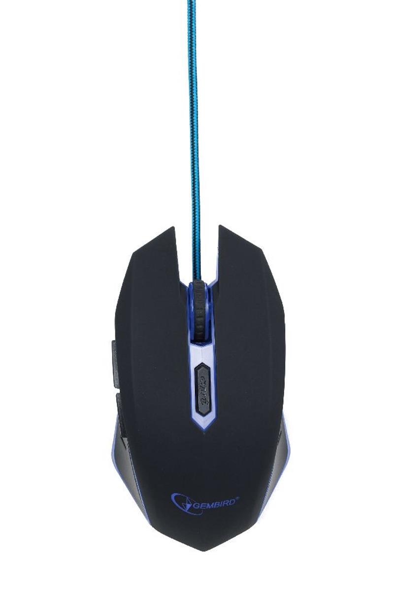 Gaming muis USB zwart blauw
