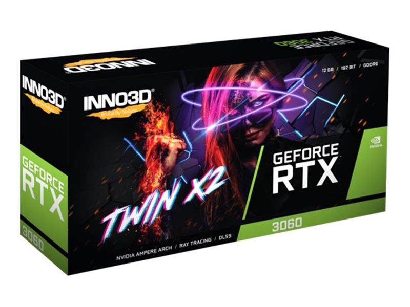 INNO3D GeForce RTX 3060 Twin X2 12GB GDDR6 192-bit 1777 15Gbps 3xDP HDMI