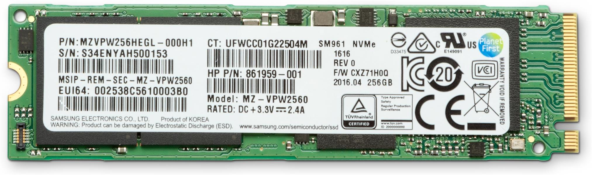 HP Z Turbo Drive 256GB SED (Z8 G4) TLC SSD Module