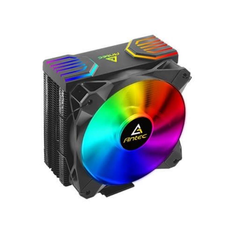 Antec A400 RGB Processor Koeler 12 cm Zwart, Koper, Metallic