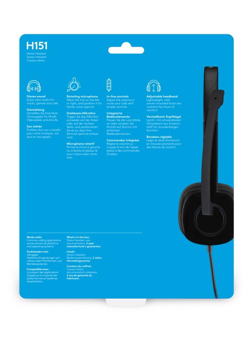 Logitech H151 Headset Hoofdband Zwart