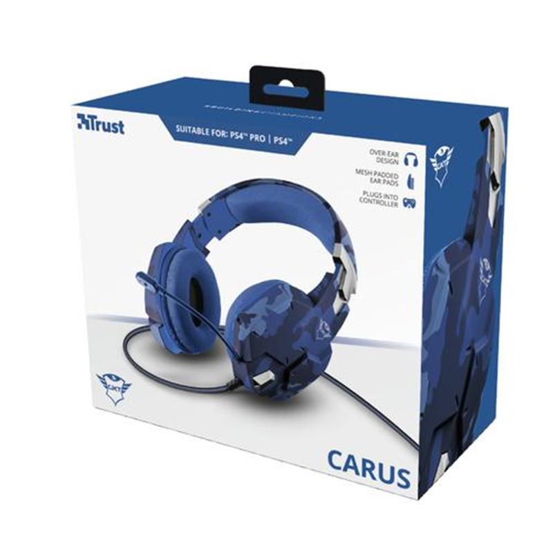 Trust GXT 322B Carus PS4 Gaming Headset - Blauw Camo