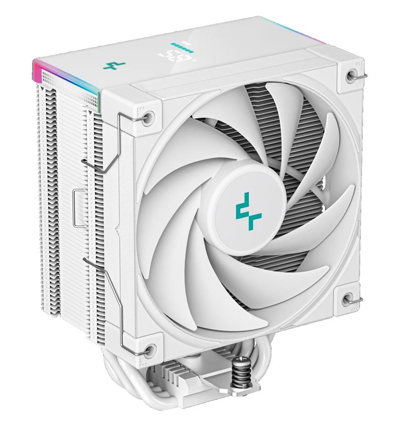 DeepCool AK500S Digital 5x Heat Pipe All White Single Tower CPU Air Cooler Real-Time CPU Status Screen 1x FK120 120mm FDB Bearing PWM High Performance