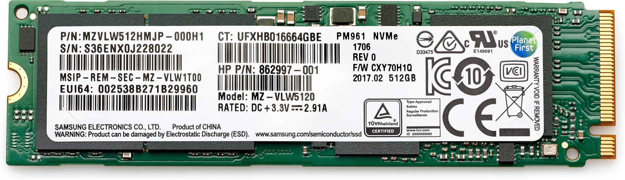 HP 6SK99AA internal solid state drive M.2 1000 GB PCI Express 3.0 TLC NVMe