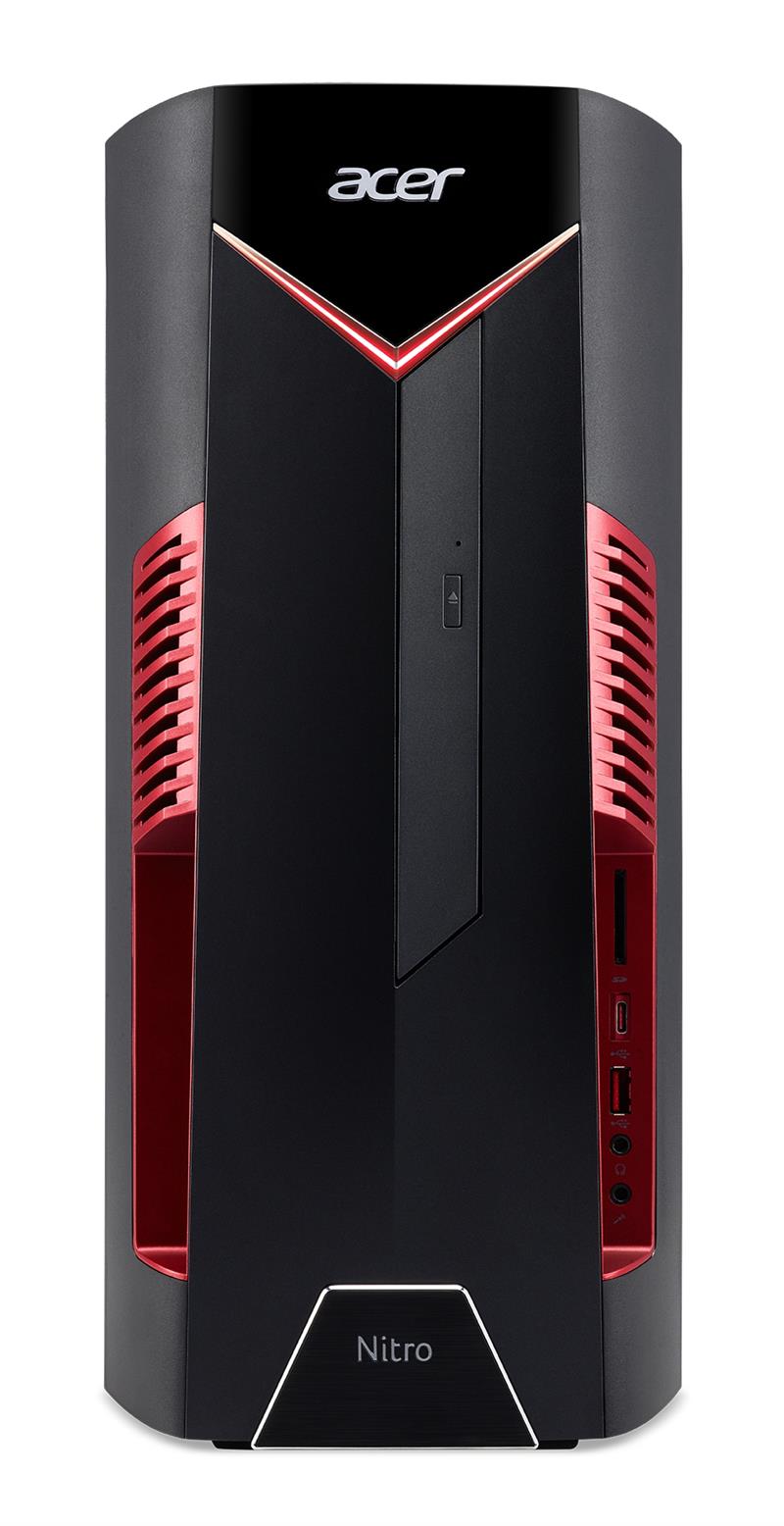 Acer NITRO 50 N50-600 I9012 Intel® Core™ i7 i7-9700 8 GB DDR4-SDRAM 1,26 TB HDD+SSD NVIDIA® GeForce® GTX 1660 Ti Windows 10 Home Desktop PC Zwart, Roo
