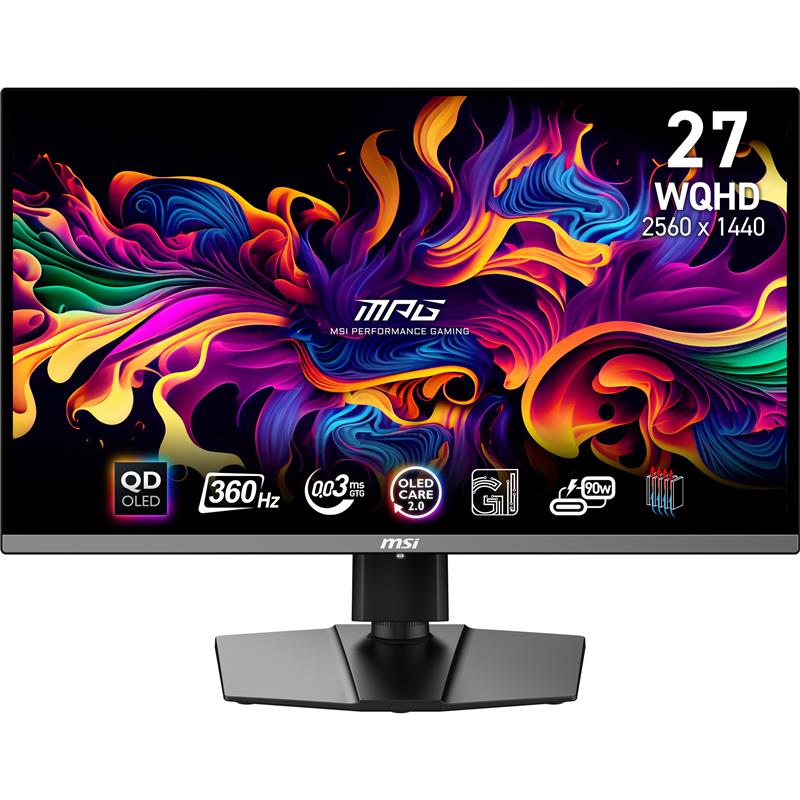 MSI MPG 271QRX QD-OLED computer monitor 67,3 cm (26.5"") 2560 x 1440 Pixels Wide Quad HD QDOLED Zwart