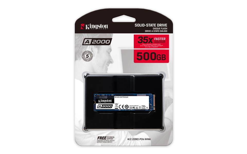 Kingston Technology A2000 M.2 500 GB PCI Express 3.0 3D NAND NVMe