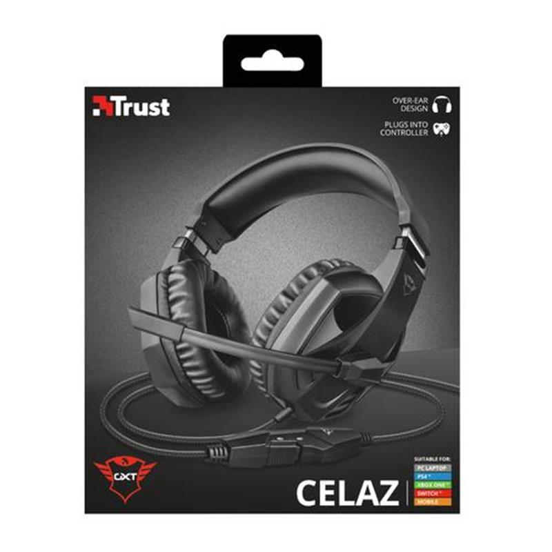 Trust GXT 412 Celaz Headset Hoofdband Zwart 3,5mm-connector