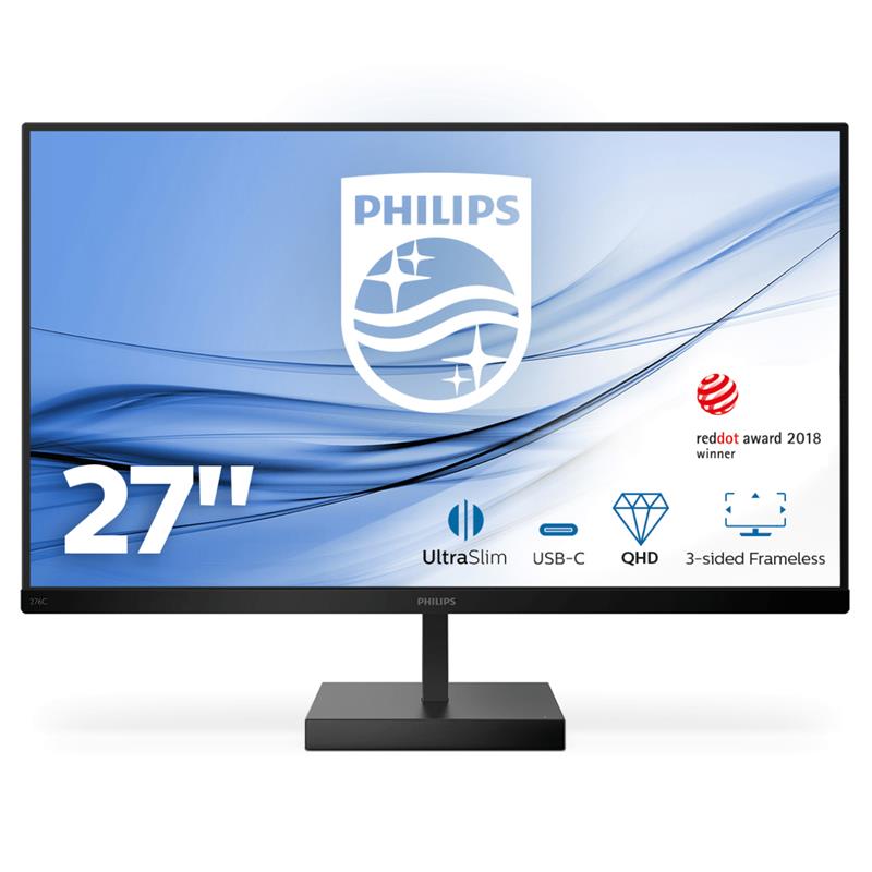 Philips C Line 276C8/00 computer monitor 68,6 cm (27"") 2560 x 1440 Pixels WQHD LCD Zwart