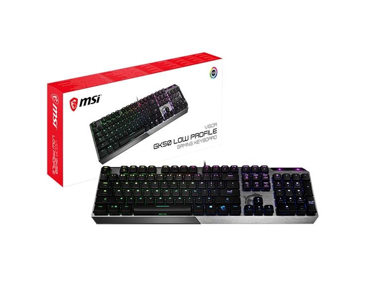 MSI Vigor GK50 Low Profile toetsenbord USB QWERTZ Nederlands Zwart, Metallic