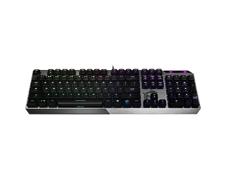 MSI Vigor GK50 Low Profile toetsenbord USB QWERTY Amerikaans Engels Zwart, Metallic