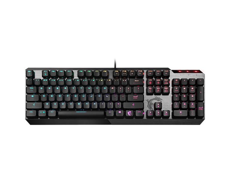 MSI Vigor GK50 Low Profile toetsenbord USB QWERTY Amerikaans Engels Zwart, Metallic