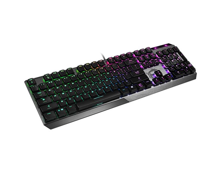 MSI Vigor GK50 Low Profile toetsenbord USB QWERTY Amerikaans Engels Zwart, Metallic