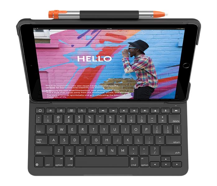 Logitech Slim Folio toetsenbord voor mobiel apparaat QWERTZ Zwitsers Grafiet Bluetooth