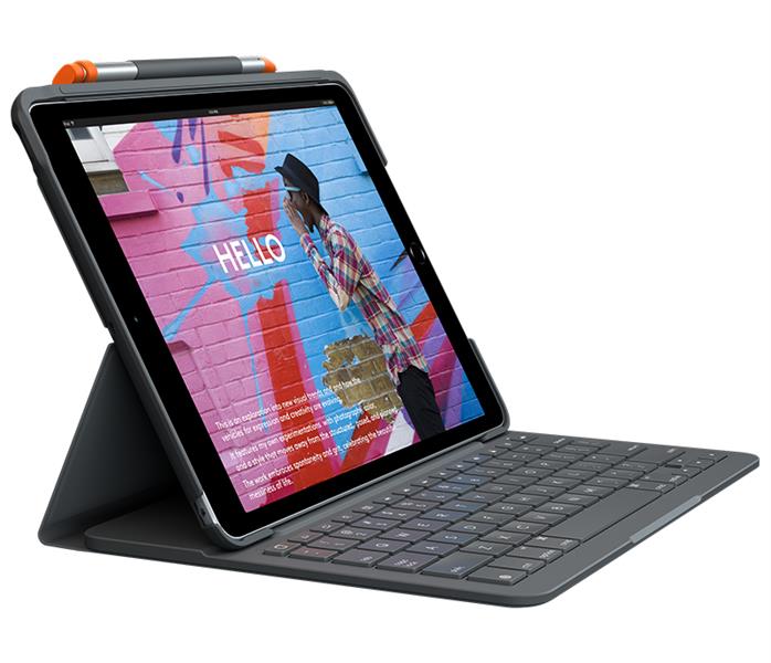 Logitech Slim Folio toetsenbord voor mobiel apparaat QWERTZ Zwitsers Grafiet Bluetooth