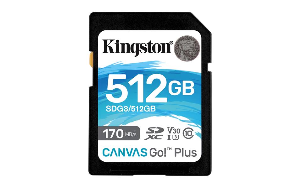 Kingston Technology Canvas Go! Plus flashgeheugen 512 GB SD Klasse 10 UHS-I