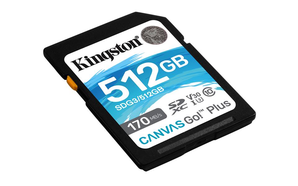 Kingston Technology Canvas Go! Plus flashgeheugen 512 GB SD Klasse 10 UHS-I