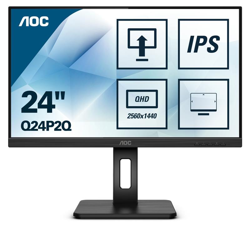 AOC Q24P2Q LED display 60,5 cm (23.8"") 2560 x 1440 Pixels Quad HD Zwart