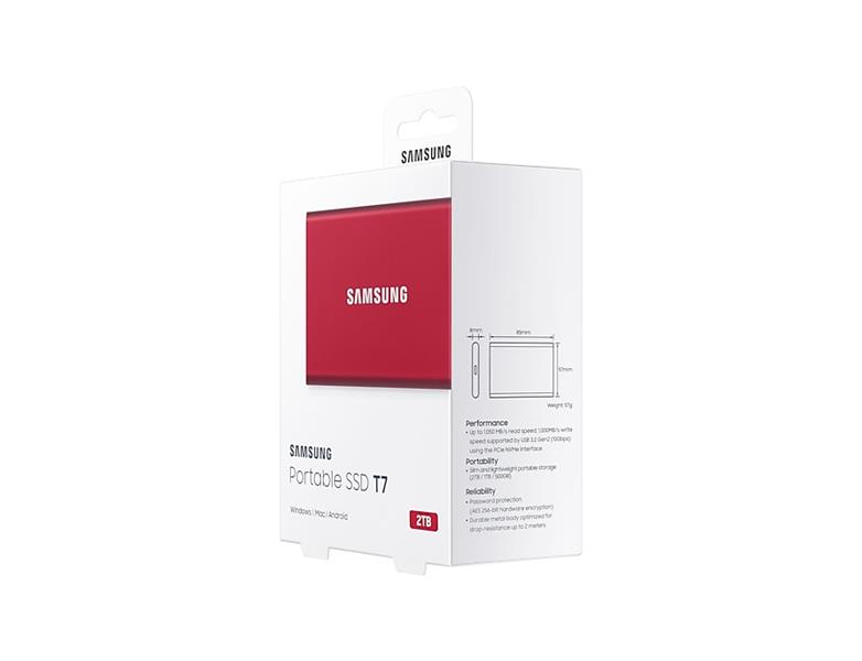 Samsung Portable SSD T7 2 TB Rood