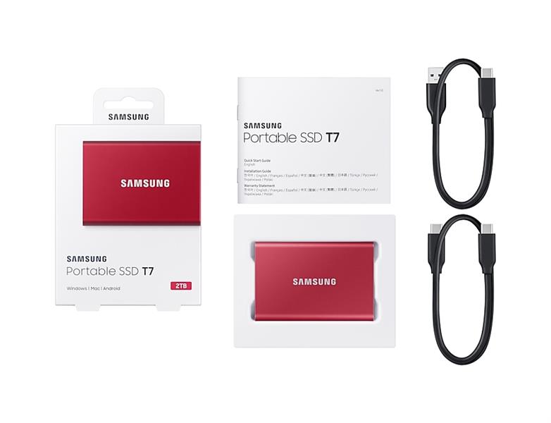 Samsung Portable SSD T7 2 TB Rood