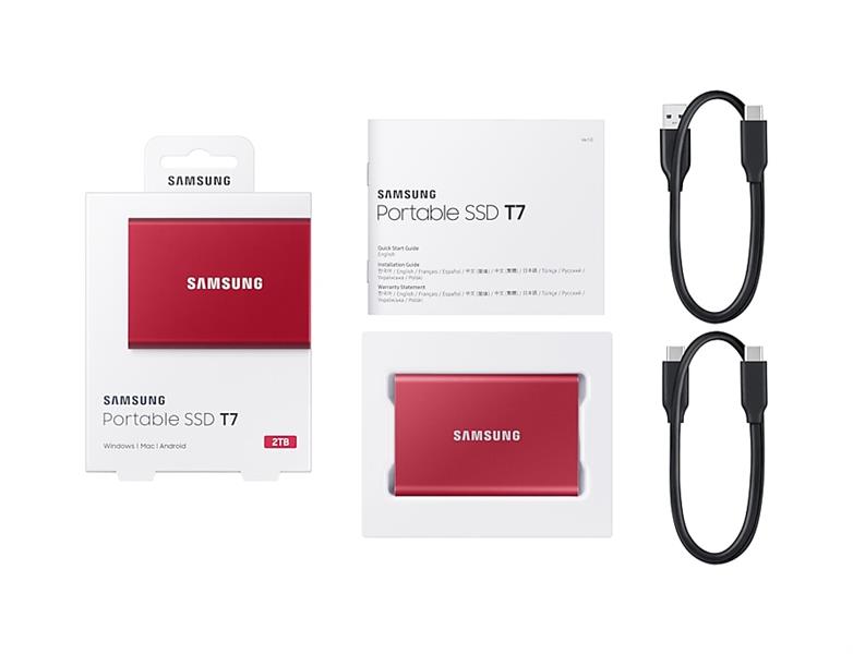 Samsung T7 2000 GB Rood