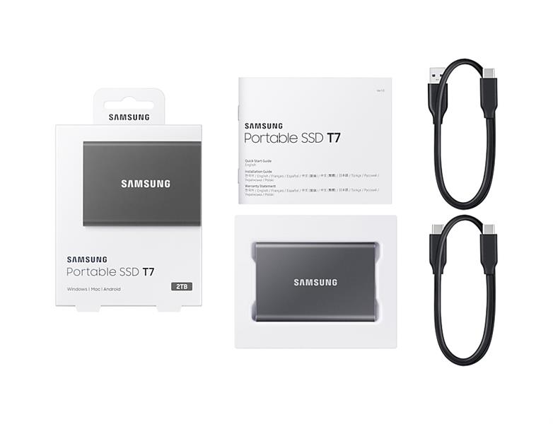 Samsung Portable SSD T7 2 TB Grijs