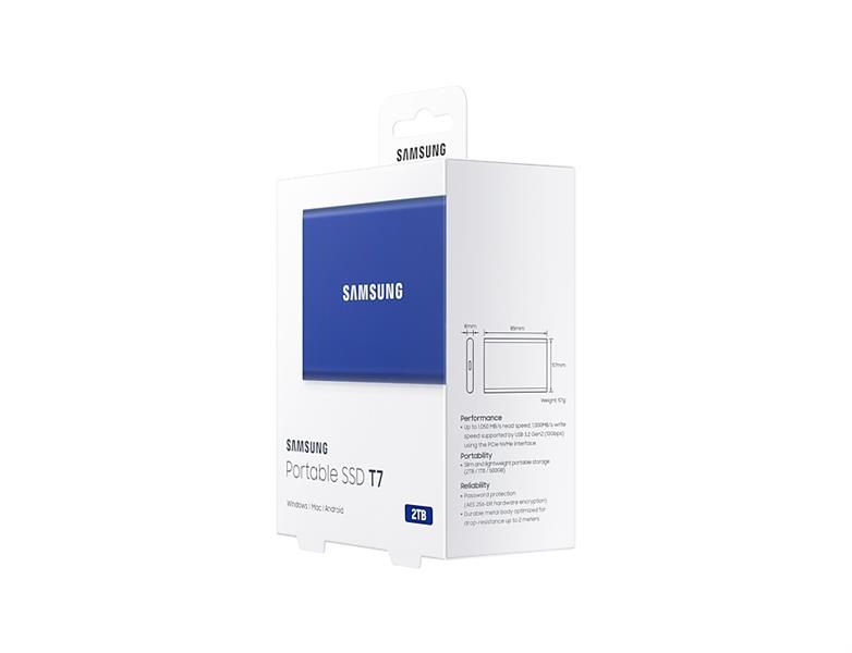 Samsung T7 2000 GB Blauw