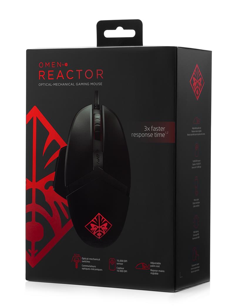 HP OMEN Reactor muis Rechtshandig USB Type-A Optisch 16000 DPI