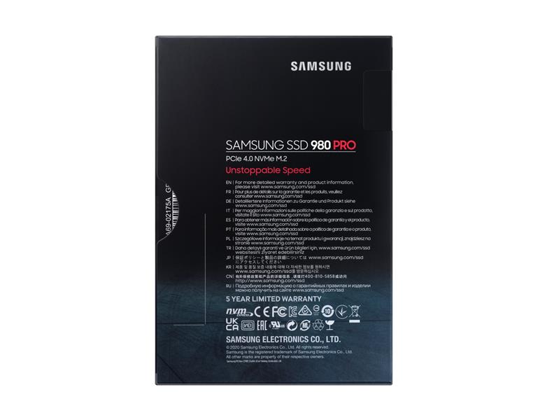 Samsung 980 PRO M.2 1000 GB PCI Express 4.0 V-NAND MLC NVMe