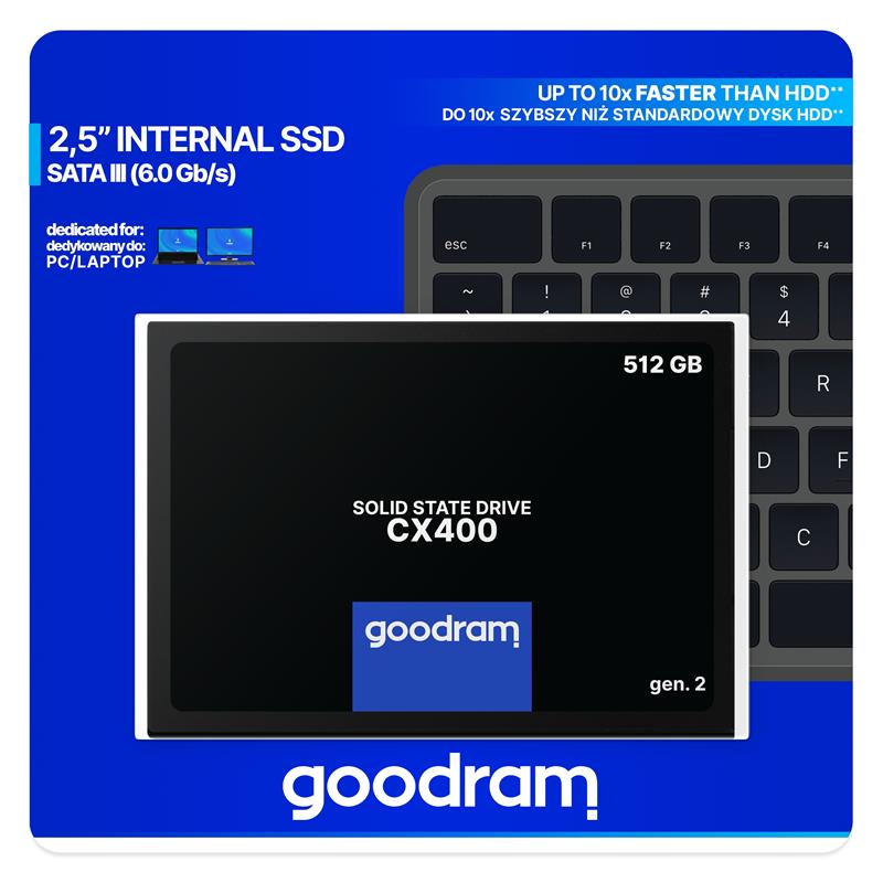 Goodram CX400 gen.2 2.5"" 512 GB SATA III 3D TLC NAND