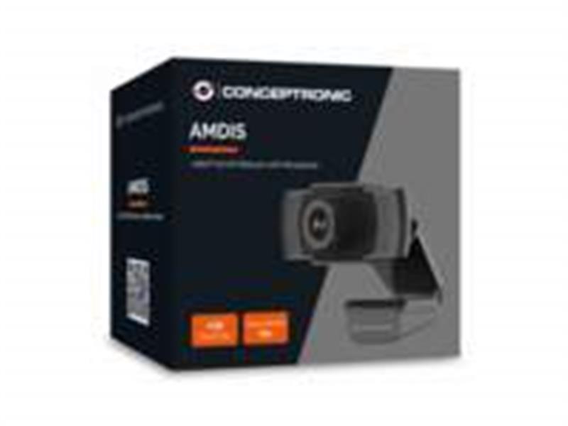 Conceptronic AMDIS webcam 2 MP 1920 x 1080 Pixels USB 2.0 Zwart