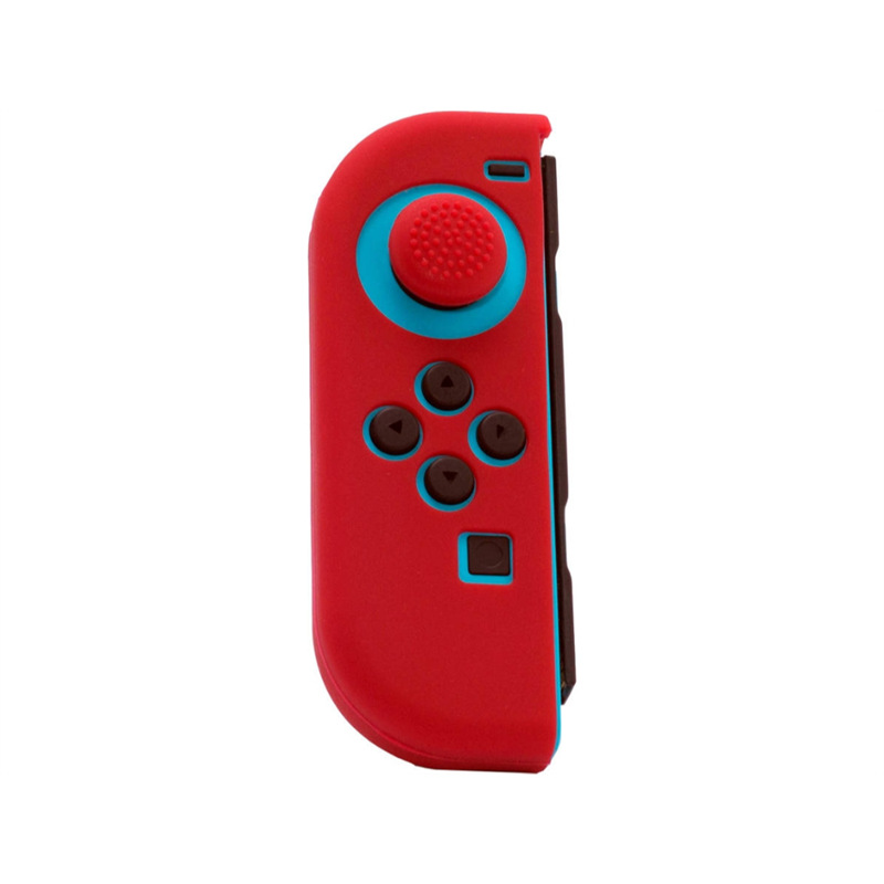 Joy Con Controller Silicone Skin - Links - Rood + Grips - Nintendo Switch - Switch OLED