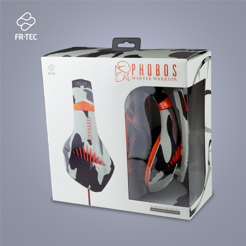 Phobos Winter Warrior gaming headset - Multiformat (PS4/PC/Switch) - 3.5 mm jack - Wit - Camo Grijs - Oranje