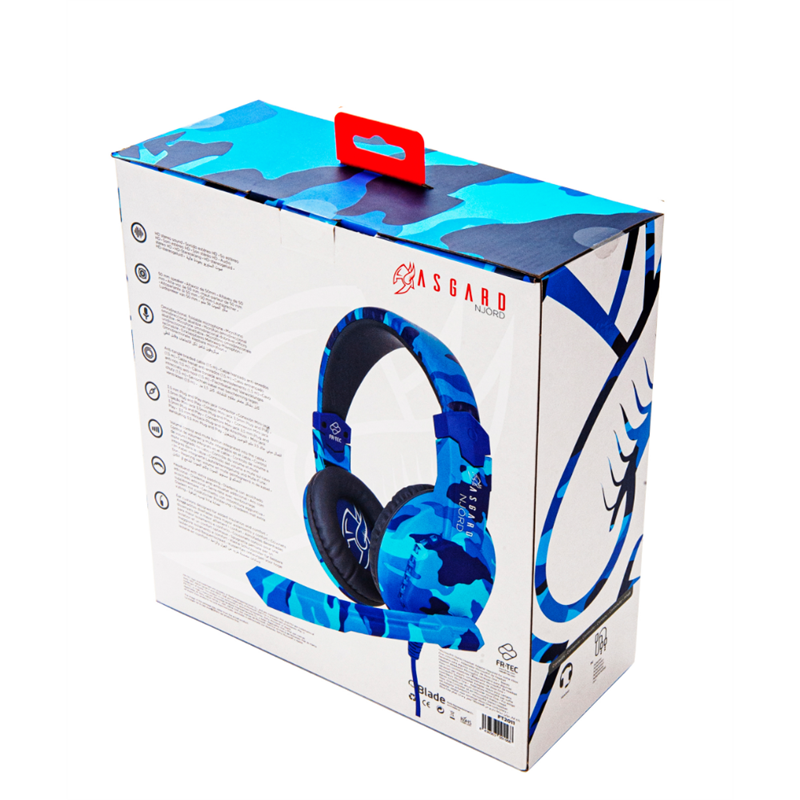 FR-TEC Njörd Headset Bedraad Hoofdband Gamen Blauw, Marineblauw