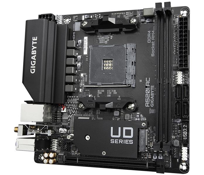 Gigabyte A520I AC moederbord AMD A520 Socket AM4 mini ITX