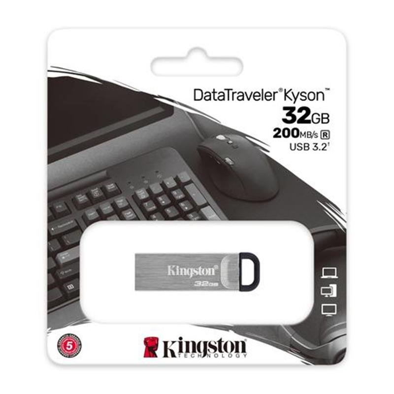 Kingston Technology DataTraveler Kyson USB flash drive 32 GB USB Type-A 3 2 Gen 1 3 1 Gen 1 Zilver