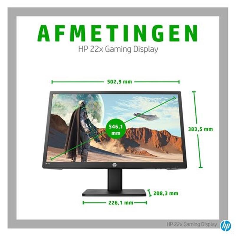 HP 22x 54,6 cm (21.5"") 1920 x 1080 Pixels Full HD Flat