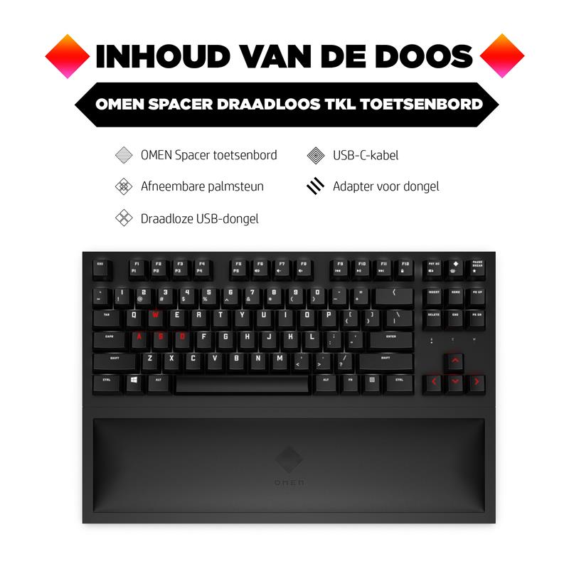 HP OMEN Spacer Draadloos TKL Toetsenbord