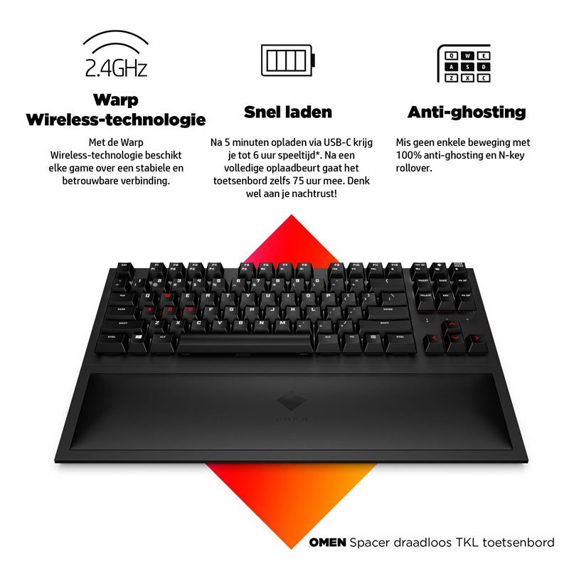 HP OMEN Spacer Draadloos TKL Toetsenbord