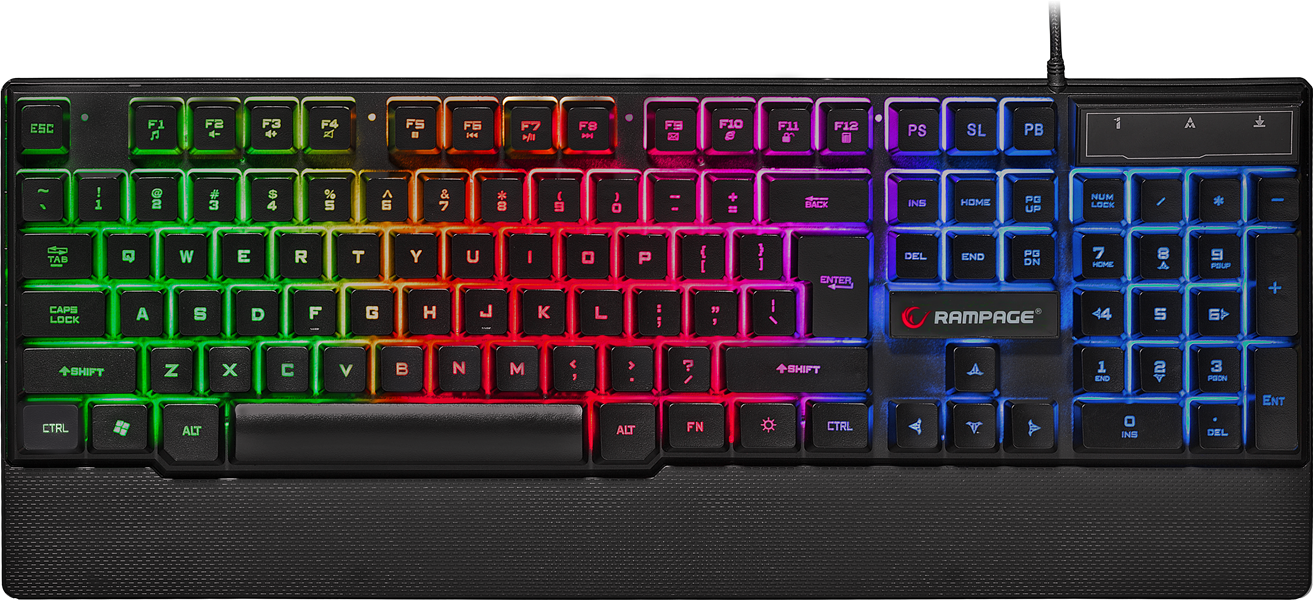 Rampage Gaming Toetsenbord KB-R66 - Rainbow achtergrond verlichting - US Layout - USB